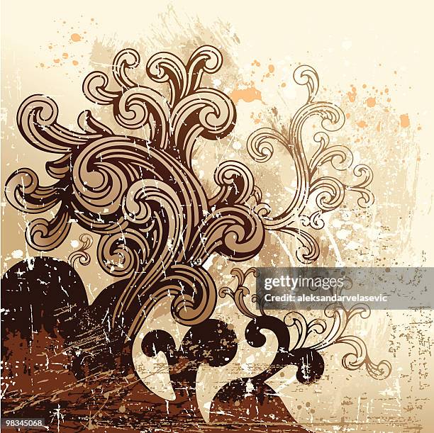 messy scroll - modern interior stock illustrations