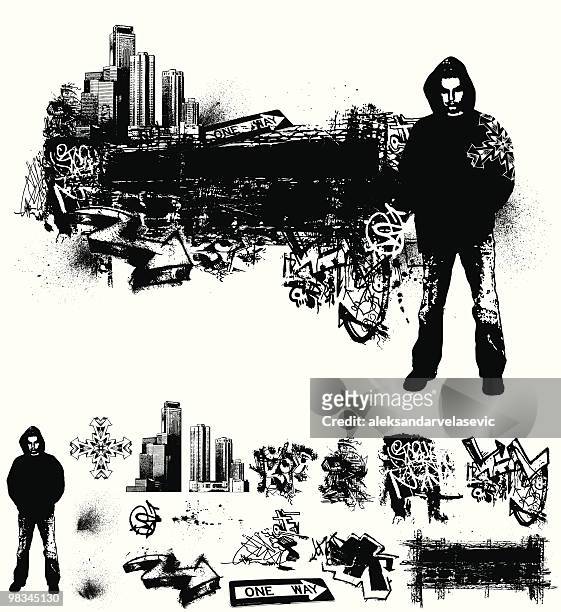 urban grunge - graffiti stock illustrations