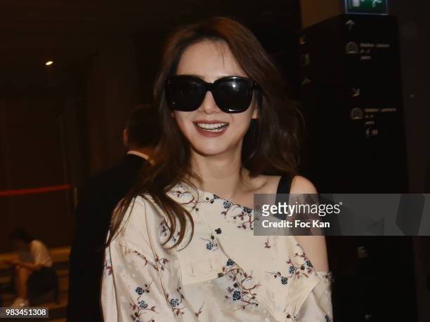 Chinese actress/singer Wei Qi attends the Kenzo Menswear /womenswear Spring/Summer 2019 show as part of Paris Fashion Week on June 24, 2018 in Paris,...