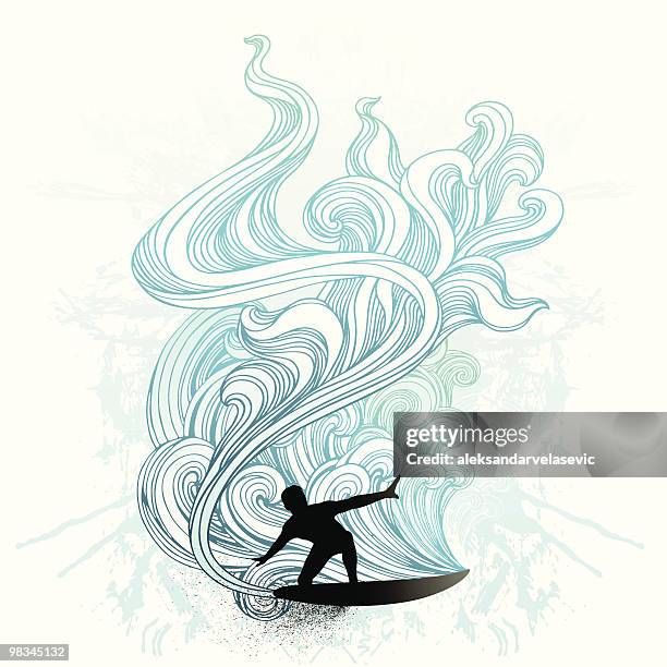 retro surf - teenagers only stock illustrations