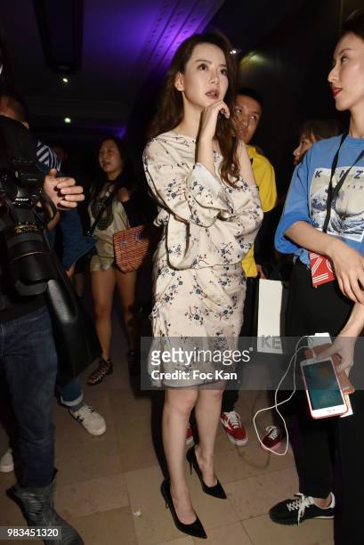 Chinese actress/singer Wei Qi attends the Kenzo Menswear /womenswear Spring/Summer 2019 show as part of Paris Fashion Week on June 24, 2018 in Paris,...