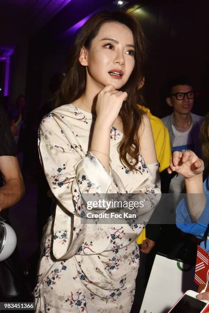 Chinese actress/singer Wei Qi attends the Kenzo Menswear /womenswear Spring/Summer 2019 show as part of Paris Fashion Week on June 24, 2018 in Paris,...