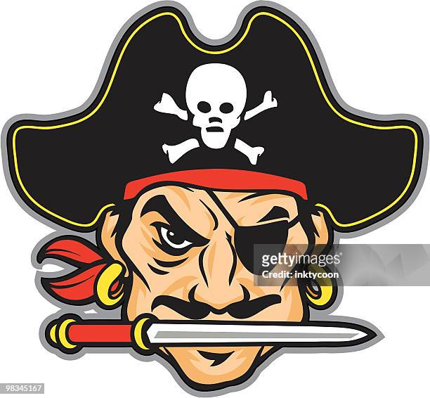 Pirate Head Cartoon With Black Hat High-Res Vector Graphic - Getty Images