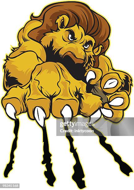 lion clawing - cat scratching stock illustrations