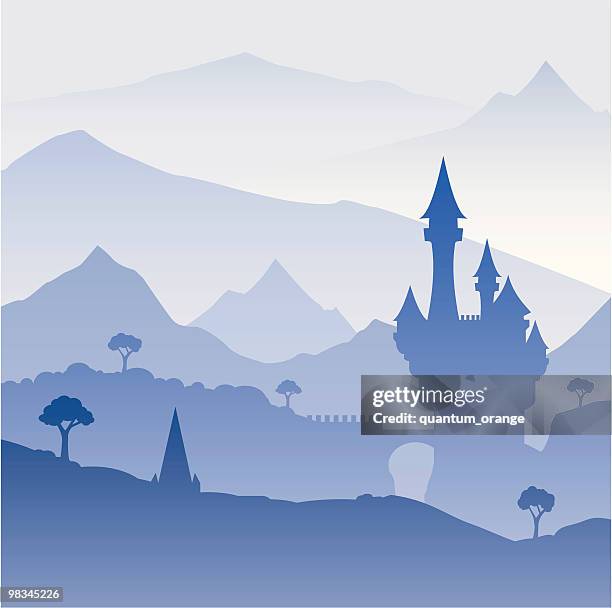 castle - spire stock illustrations