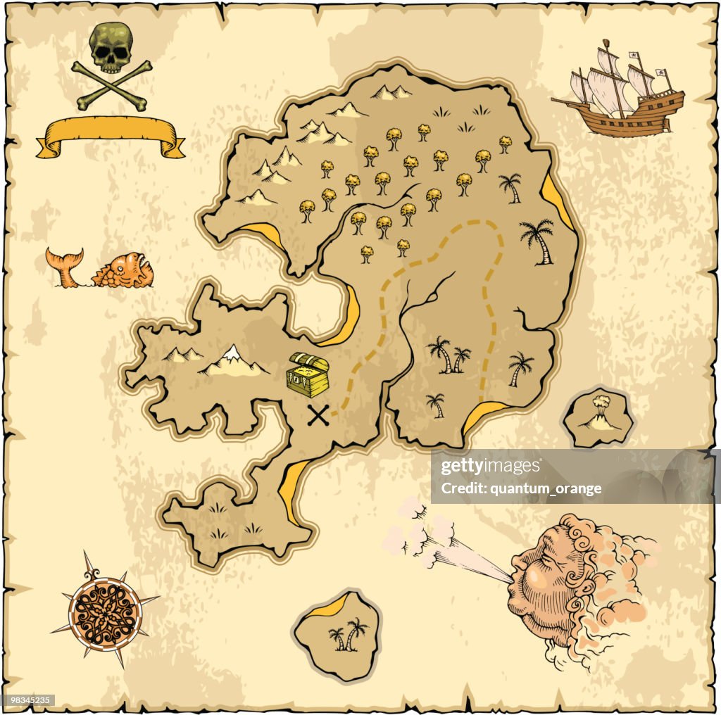 Treusere Map Treasure Map High-Res Vector Graphic - Getty Images