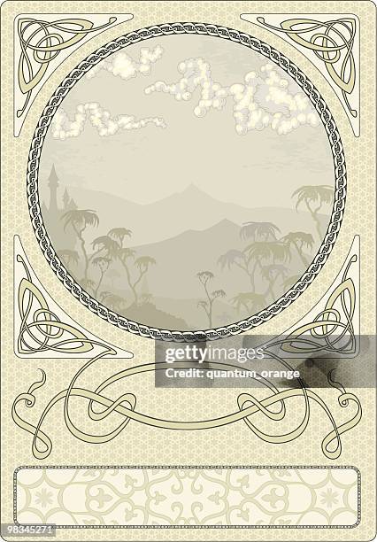 ilustrações de stock, clip art, desenhos animados e ícones de arty nouveau moldura - estilo celta