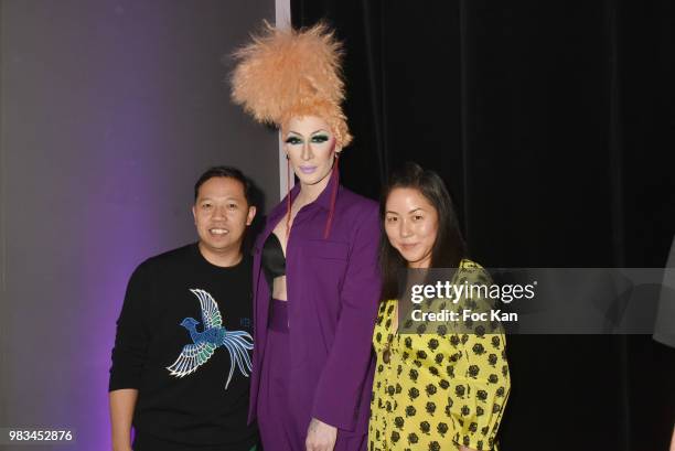 Designer Humberto leon; DJ Detox and designer Carol Lim attend the Kenzo Menswear /womenswear Spring/Summer 2019 show as part of Paris Fashion Week...