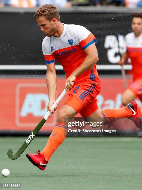 Jeroen Hertzberger of Holland during the Champions Trophy match between Holland v Belgium at the Hockeyclub Breda on June 24, 2018 in Breda...