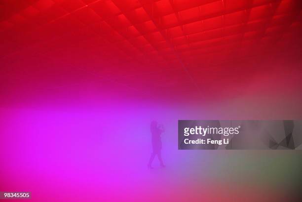 Woman visits an installation art work named 'Feelings are Facts' on April 9, 2010 in Beijing, China. Feelings are Facts showcases the first...