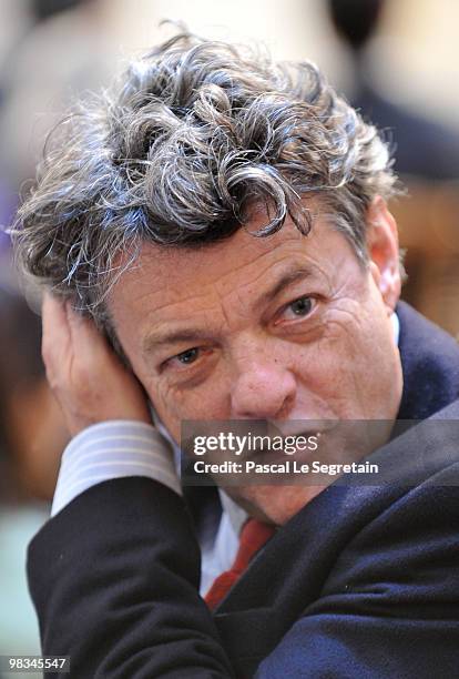 France's Minister for Ecology Jean-Louis Borloo attends the 28th Franco-Italian Summit at Elysee Palace on April 9, 2010 in Paris, France. The...