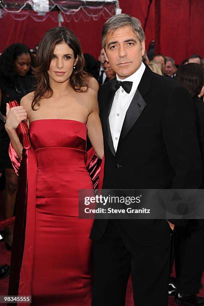 Actor George Clooney and Elisabetta Canalis arrive at the 82nd Annual Academy Awards held at the Kodak Theatre on March 7, 2010 in Hollywood,...
