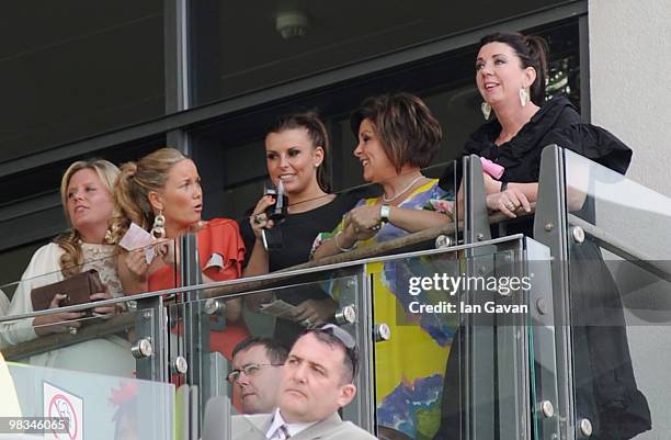 Coleen Rooney attends Ladies' Day at Aintree Racecourse on April 9, 2010 in Liverpool, England.