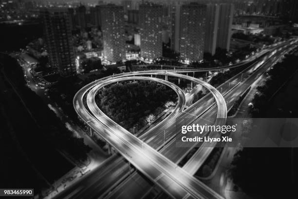 highway aerial view - xie liyao stock pictures, royalty-free photos & images