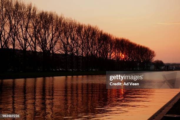 canal sundown - veen stock pictures, royalty-free photos & images