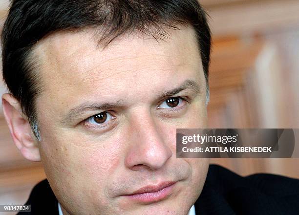 Croatian Foreign Minister Gordan Jandrokovic prepares for a meeting with his counterparts Peter Balazs of Hungary and Vuk Jeremic of Serbia in the...