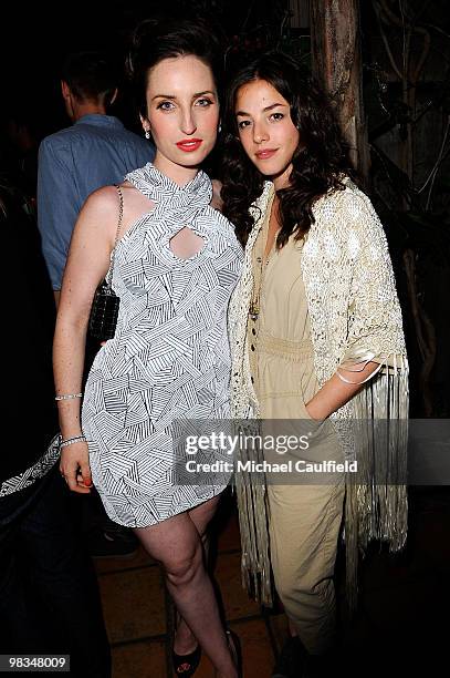 Actresses Zoe Lister Jones and Olivia Thirlby attend the "Breaking Upwards" Los Angeles Premiere After Party at the Silent Movie Theatre on April 8,...