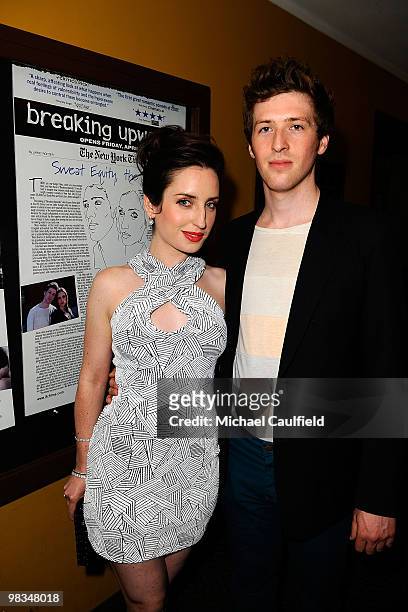 Actress Zoe Lister Jones and director Daryl Wein arrive at the "Breaking Upwards" Los Angeles Premiere at the Silent Movie Theatre on April 8, 2010...