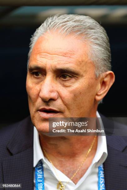 Head coach Tete of Brazil looks on prior to the 2018 FIFA World Cup Russia group E match between Brazil and Costa Rica at Saint Petersburg Stadium on...