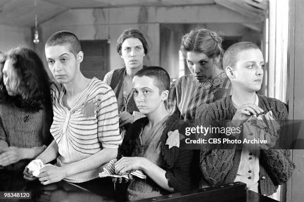 From left, American actresses, Marisa Berenson, Melanie Mayron, Donna Haley , Grace Stover, Christine Baranski, and Anna Levine in a scene from the...