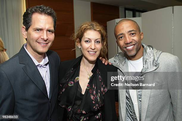 Craig Kallman, Julie Greenwald, Antonio L.A. Reid attend the UJA-Federation of New York's Music Visionary kick off breakfast at Fred's at Barneys New...