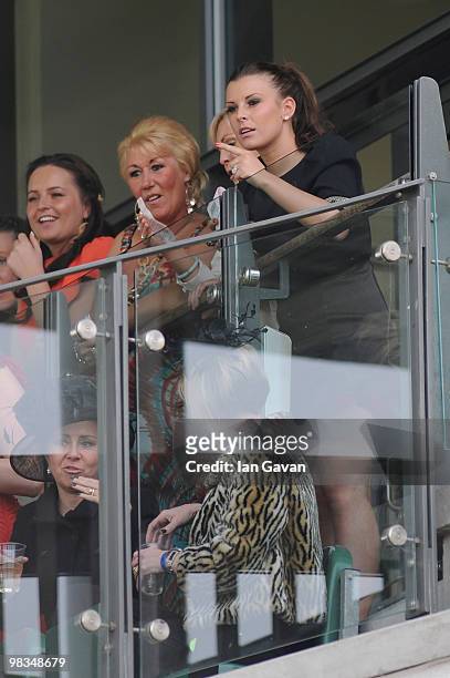 Coleen Rooney attends Ladies' Day at Aintree Racecourse on April 9, 2010 in Liverpool, England.