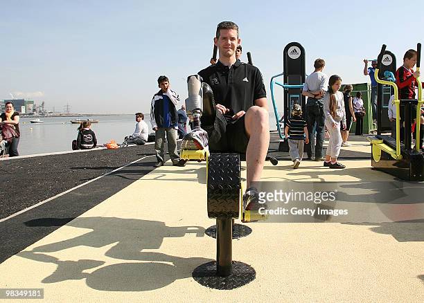 John McFall, member of Team GB, The British Olympic squad for 2012 and bronze medallist at the Beijing Olympics poses for a picture during the...