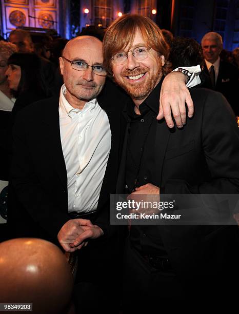 Exclusive* Phil Collins and Trey Anastasio of Phish attends the 25th Annual Rock and Roll Hall of Fame Induction Ceremony at The Waldorf=Astoria on...