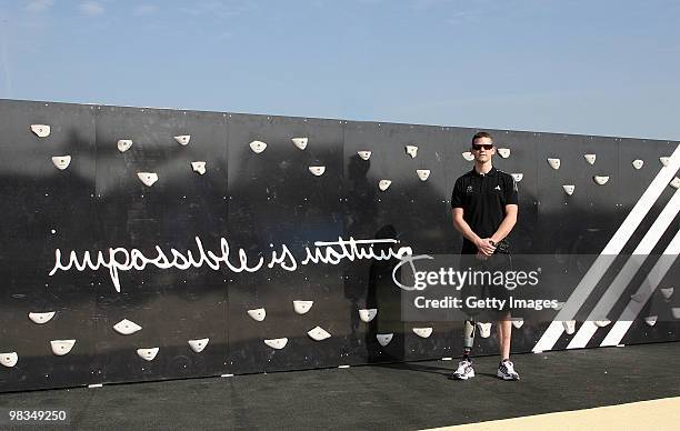 John McFall, member of Team GB, The British Olympic squad for 2012 and bronze medallist at the Beijing Olympics poses for a picture during the...