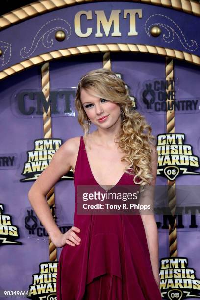 Singer Taylor Swift attends the 2008 CMT Music Awards at Curb Event Center at Belmont University on April 14, 2008 in Nashville, Tennessee.