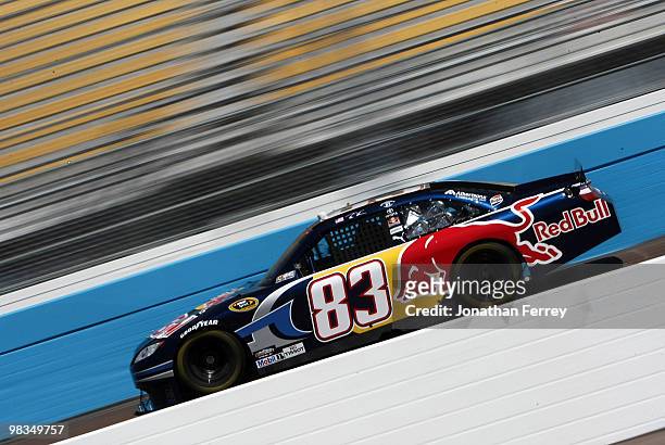 Brian Vickers, driver of the Red Bull Toyota, drives during practice for the NASCAR Sprint Cup Series Subway Fresh Fit 600 at Phoenix International...