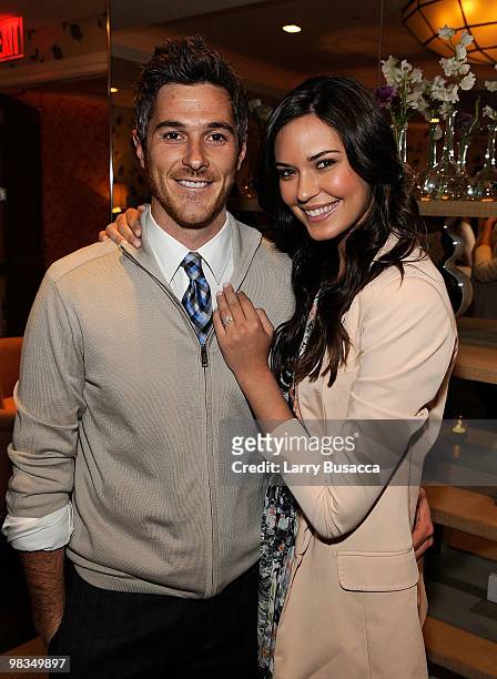 Actors Dave Annable and Odette Yustman attend Avon and Elle Magazine Celebrate May Issue with Fergie at the Crosby Street Hotel on April 9, 2010 in...