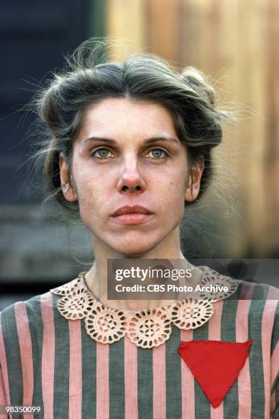 American actress Christine Baranski in a scene from the made-for-televsion film 'Playing for Time' , Annville, Pennsylvania, 1980. It was originally...