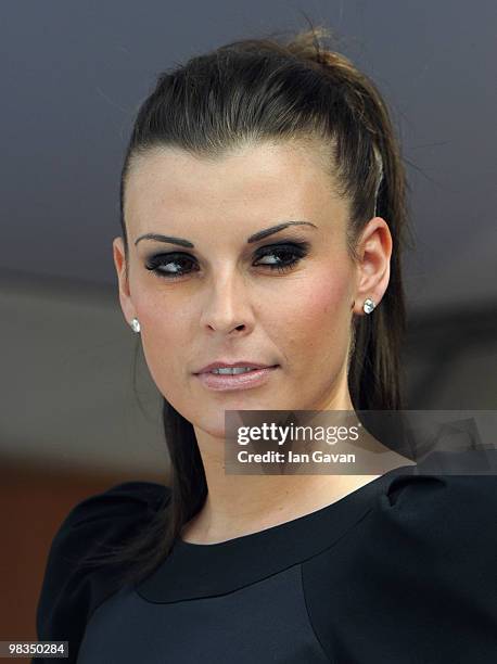 Coleen Rooney attends Ladies' Day at Aintree Racecourse on April 9, 2010 in Liverpool, England.
