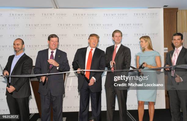 Developer Alex Sapir, New York City Deputy Mayor Bob Lieber, Donald Trump and children Eric Trump, Ivanka Trump and Donald Trump Jr. Attend the...