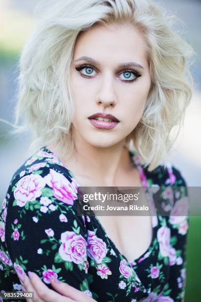 blond girl portrait - jovanat stock pictures, royalty-free photos & images