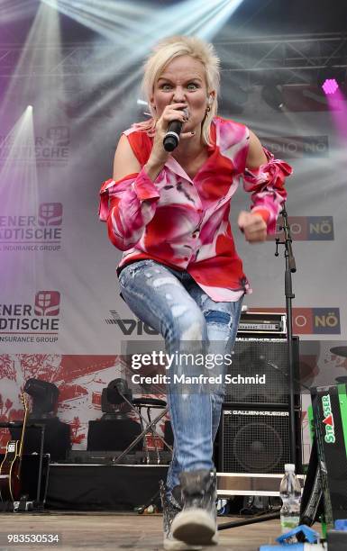 Christiane Meissnitzer performs on stage at Donauinselfest DIF 2018 Wien at Donauinsel on June 24, 2018 in Vienna, Austria.