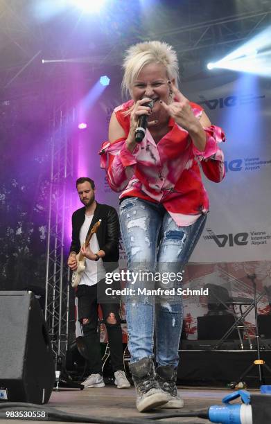 Christiane Meissnitzer performs on stage at Donauinselfest DIF 2018 Wien at Donauinsel on June 24, 2018 in Vienna, Austria.