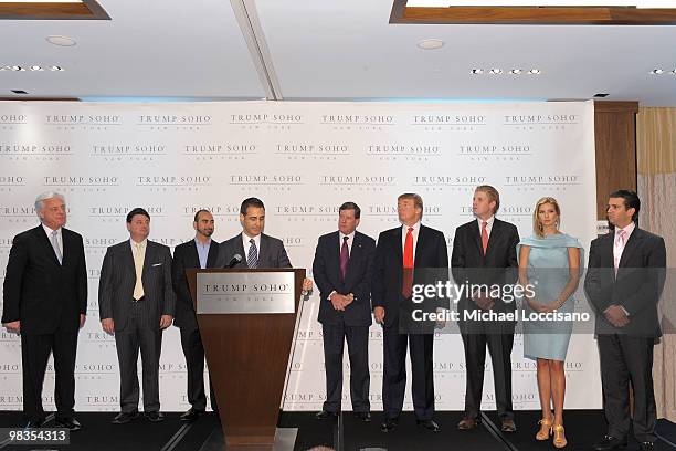 Trump Hotel Collection COO Jim Petrus, developers Julius Schwartz and Alex Sapir, Trump SoHo GM David Chase, New York City Deputy Mayor Bob Lieber,...