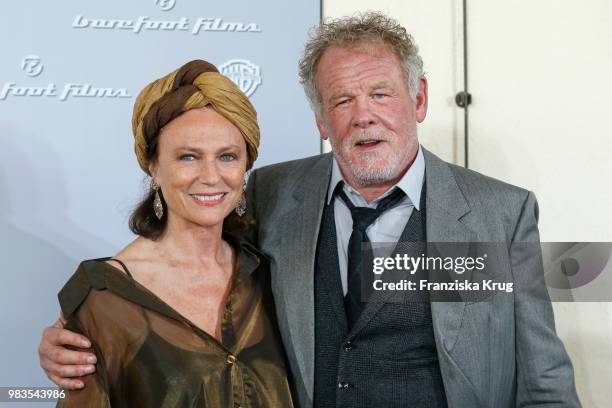 Jacqueline Bisset and Nick Nolte during the 'Head full of Honey' photo call on June 25, 2018 in Berlin, Germany.