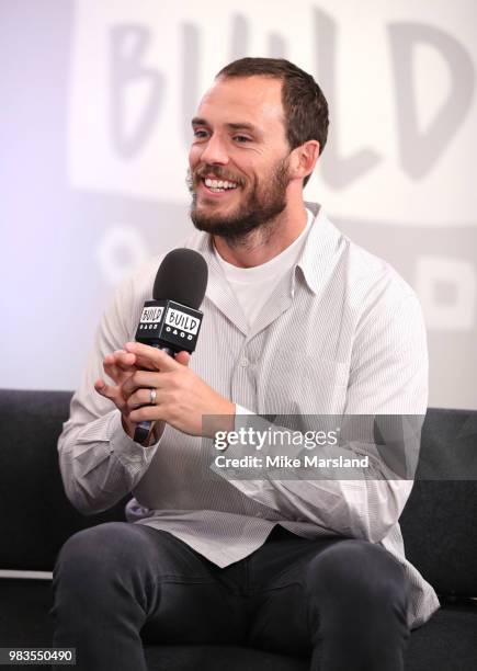 Sam Claflin during a BUILD conversation talking about his new film 'Adrift' on June 25, 2018 in London, England.