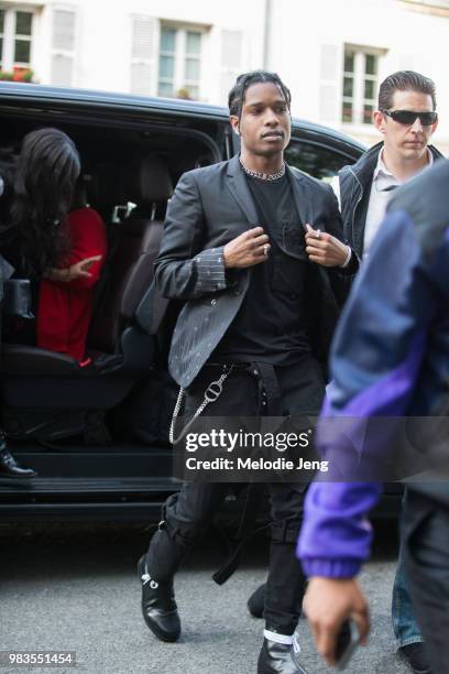 Rocky before Alyx during Paris Mens Fashion Week Spring/Summer 2019 on June 24, 2018 in Paris, France.