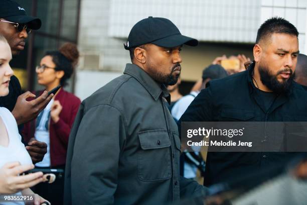 Kanye West at the ALYX show during Paris Mens Fashion Week Spring/Summer 2019 on June 24, 2018 in Paris, France.