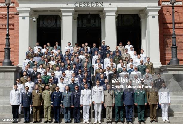 King Felipe VI of Spain attends the closure of the Senior Army course at CESEDEN on June 25, 2018 in Madrid, Spain.