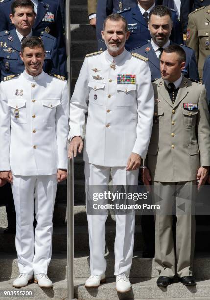 King Felipe VI of Spain attends the closure of the Senior Army course at CESEDEN on June 25, 2018 in Madrid, Spain.