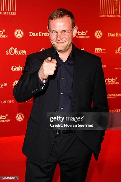 Actor Devid Striesow attends the 'Deutscher Filmpreis 2010' nominees reception at hotel concorde on April 9, 2010 in Berlin, Germany.