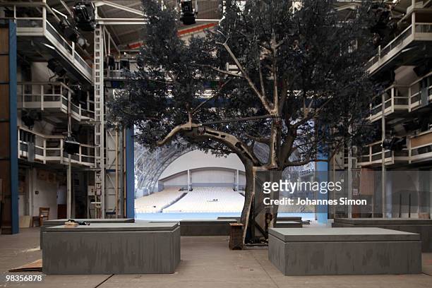 General inside view of the passion play theatre is taken on April 9, 2010 in Oberammergau, Germany. The Oberammergau Passion play, first staged in...
