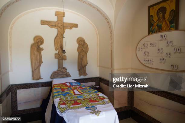 The tomb of Princess Alice of Battenberg, inside the Russian Orthodox church of St. Mary Magdalene on the Mount of Olives on, June 25, 2018 in...