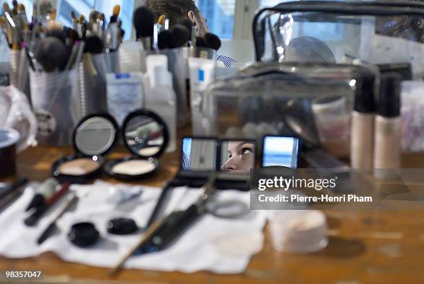 Atmosphere backstage before the Luis Buchinho Ready To Wear Show as part of the Paris Womenswear Fashion Week Fall/Winter 2011 at on March 4, 2010 in...