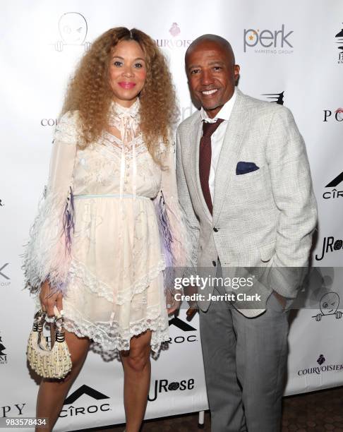 Erika Liles and Kevin Liles attend The 8th Annual Mark Pitts & Bystorm Ent Post BET Awards Party Powered By Ciroc on June 24, 2018 in Los Angeles,...